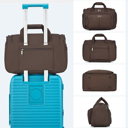 Carry on Duffel Bag Foldable Duffle Bags for Travel, Under Seat Personal Item Bags for Airplanes, Weekender Overnight Mens Travel Tote Bag for Women Softside Carry on Luggage (Caribbean Blue)