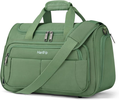 Carry on Duffel Bag Foldable Duffle Bags for Travel, Under Seat Personal Item Bags for Airplanes, Weekender Overnight Mens Travel Tote Bag for Women Softside Carry on Luggage (Caribbean Blue)