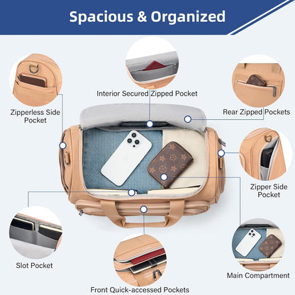 Carry on Duffel Bag Foldable Duffle Bags for Travel, Under Seat Personal Item Bags for Airplanes, Weekender Overnight Mens Travel Tote Bag for Women Softside Carry on Luggage (Caribbean Blue)