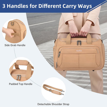 Carry on Duffel Bag Foldable Duffle Bags for Travel, Under Seat Personal Item Bags for Airplanes, Weekender Overnight Mens Travel Tote Bag for Women Softside Carry on Luggage (Caribbean Blue)