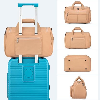 Carry on Duffel Bag Foldable Duffle Bags for Travel, Under Seat Personal Item Bags for Airplanes, Weekender Overnight Mens Travel Tote Bag for Women Softside Carry on Luggage (Caribbean Blue)