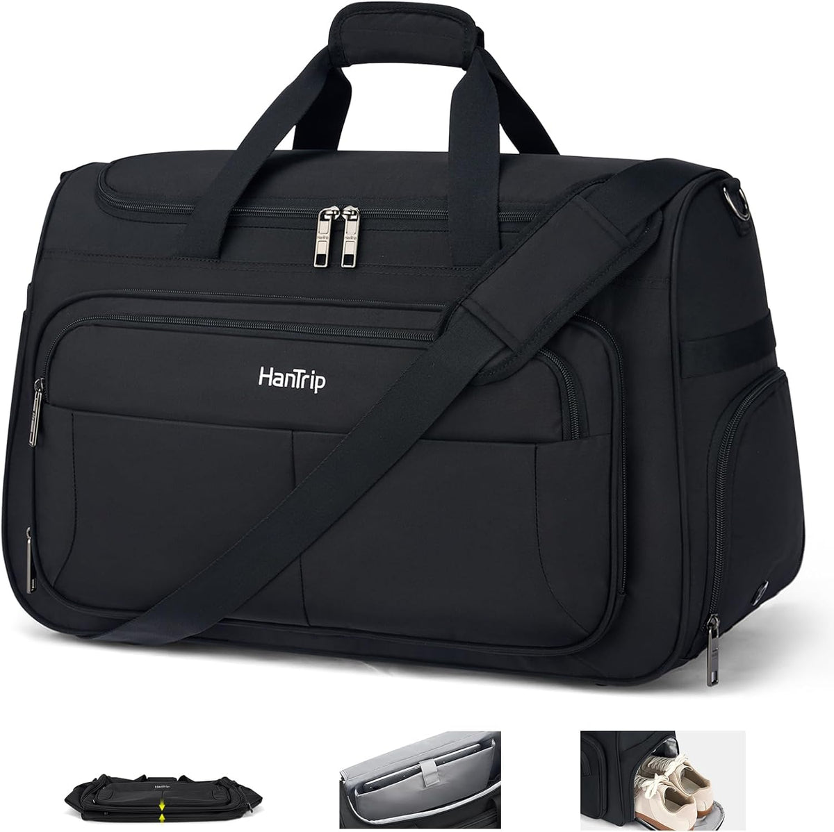 Carry on Duffel Bag Foldable Duffle Bags for Travel, Under Seat Personal Item Bags for Airplanes, Weekender Overnight Mens Travel Tote Bag for Women Softside Carry on Luggage (Caribbean Blue)