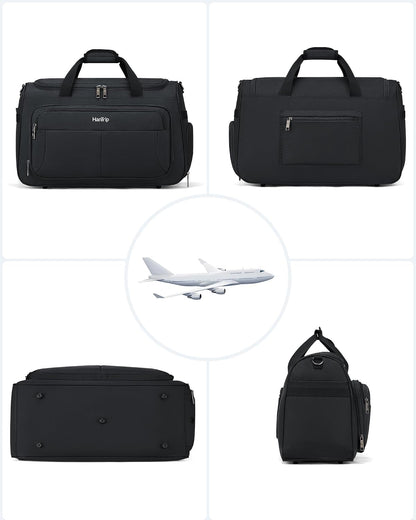 Carry on Duffel Bag Foldable Duffle Bags for Travel, Under Seat Personal Item Bags for Airplanes, Weekender Overnight Mens Travel Tote Bag for Women Softside Carry on Luggage (Caribbean Blue)