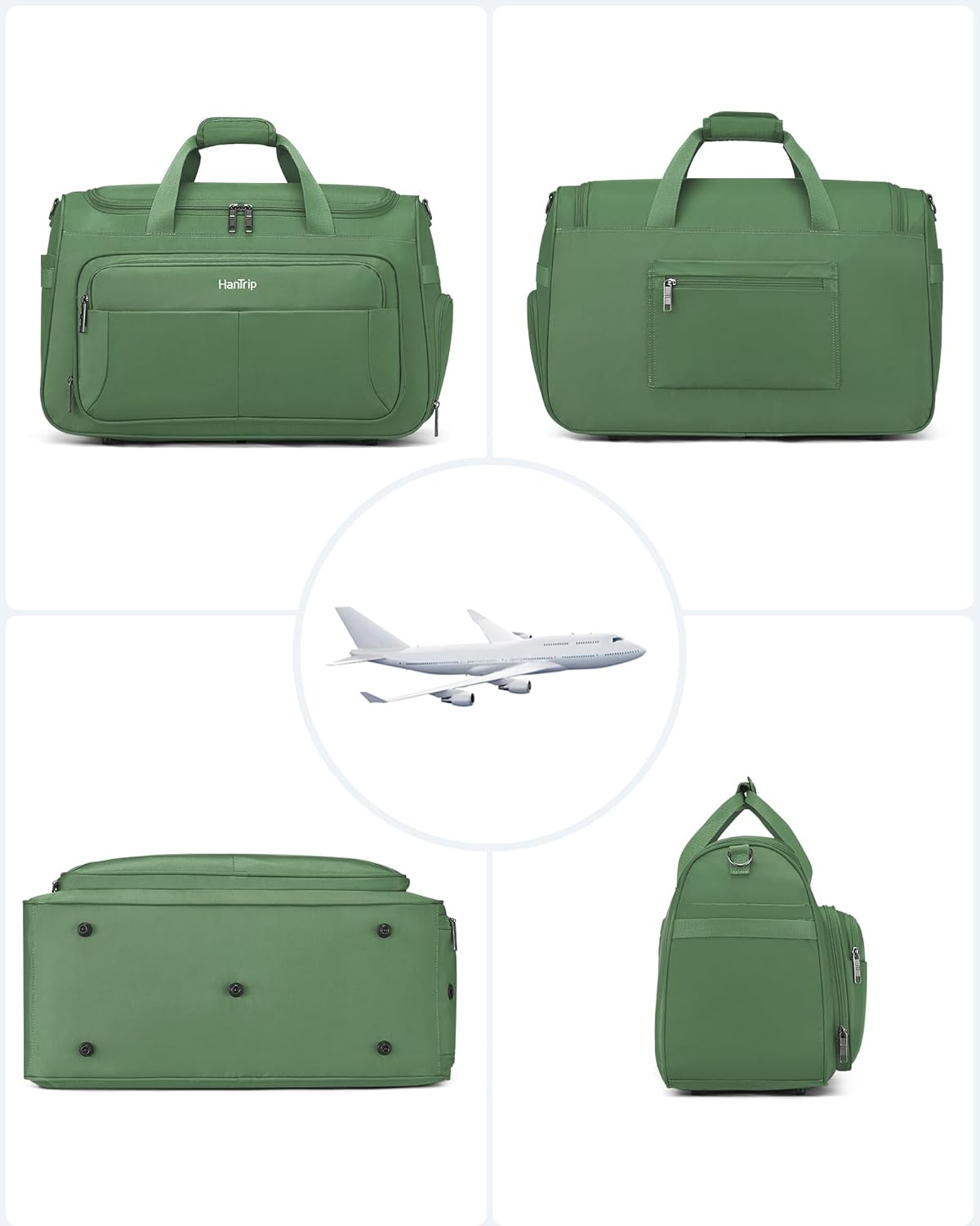Carry on Duffel Bag Foldable Duffle Bags for Travel, Under Seat Personal Item Bags for Airplanes, Weekender Overnight Mens Travel Tote Bag for Women Softside Carry on Luggage (Caribbean Blue)
