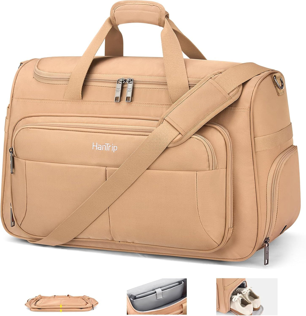 Carry on Duffel Bag Foldable Duffle Bags for Travel, Under Seat Personal Item Bags for Airplanes, Weekender Overnight Mens Travel Tote Bag for Women Softside Carry on Luggage (Caribbean Blue)
