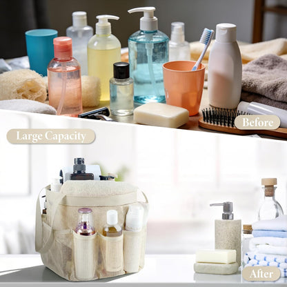 Mesh Shower Caddy Portable, Quick Dry Hanging Shower Tote Bag for College Dorm Room Essentials, Large Capacity Shower Caddy Dorm for Bathroom Gym Swimming