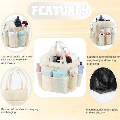 Mesh Shower Caddy Portable, Quick Dry Hanging Shower Tote Bag for College Dorm Room Essentials, Large Capacity Shower Caddy Dorm for Bathroom Gym Swimming