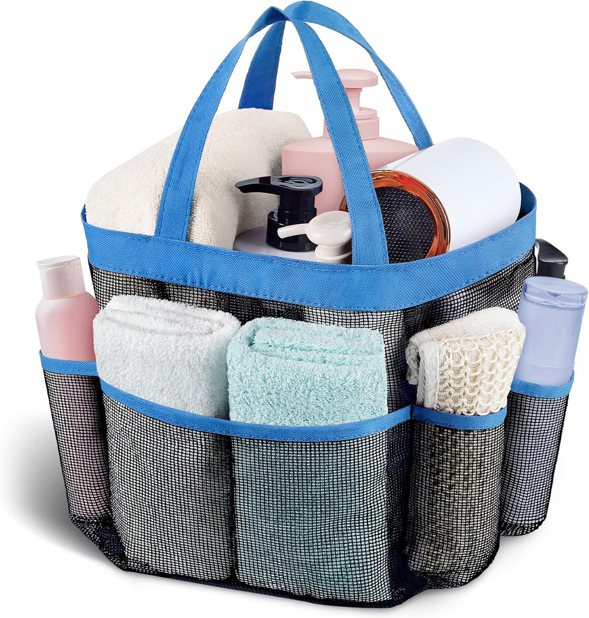 Mesh Shower Caddy Portable, Quick Dry Hanging Shower Tote Bag for College Dorm Room Essentials, Large Capacity Shower Caddy Dorm for Bathroom Gym Swimming