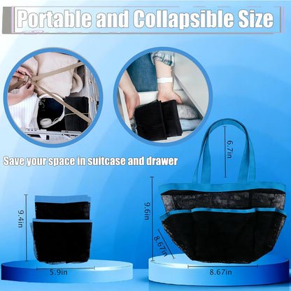 Mesh Shower Caddy Portable, Quick Dry Hanging Shower Tote Bag for College Dorm Room Essentials, Large Capacity Shower Caddy Dorm for Bathroom Gym Swimming