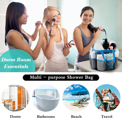 Mesh Shower Caddy Portable, Quick Dry Hanging Shower Tote Bag for College Dorm Room Essentials, Large Capacity Shower Caddy Dorm for Bathroom Gym Swimming