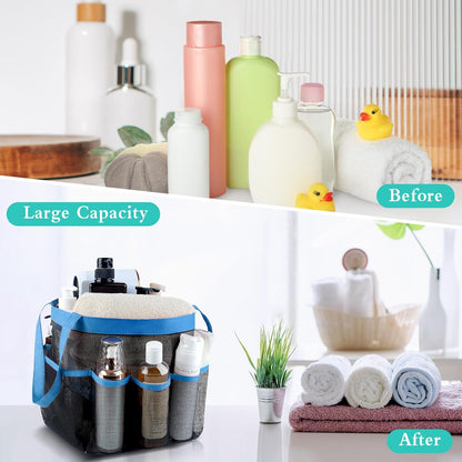 Mesh Shower Caddy Portable, Quick Dry Hanging Shower Tote Bag for College Dorm Room Essentials, Large Capacity Shower Caddy Dorm for Bathroom Gym Swimming