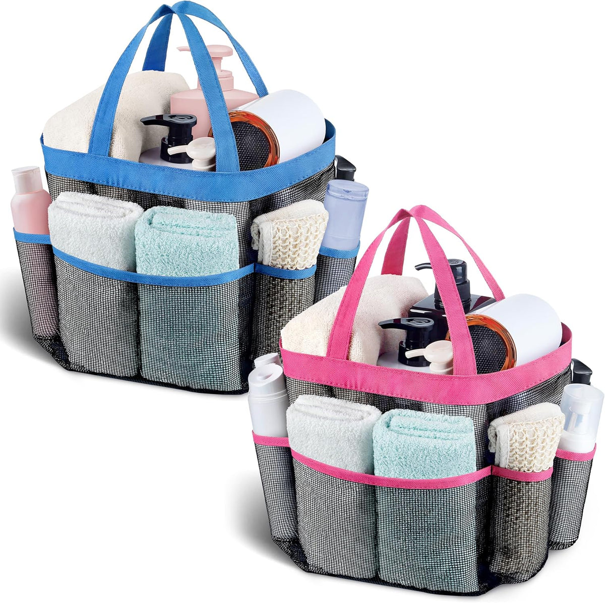 Mesh Shower Caddy Portable, Quick Dry Hanging Shower Tote Bag for College Dorm Room Essentials, Large Capacity Shower Caddy Dorm for Bathroom Gym Swimming