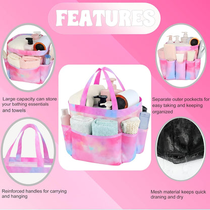 Mesh Shower Caddy Portable, Quick Dry Hanging Shower Tote Bag for College Dorm Room Essentials, Large Capacity Shower Caddy Dorm for Bathroom Gym Swimming