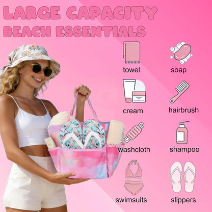 Mesh Shower Caddy Portable, Quick Dry Hanging Shower Tote Bag for College Dorm Room Essentials, Large Capacity Shower Caddy Dorm for Bathroom Gym Swimming