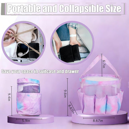 Mesh Shower Caddy Portable, Quick Dry Hanging Shower Tote Bag for College Dorm Room Essentials, Large Capacity Shower Caddy Dorm for Bathroom Gym Swimming