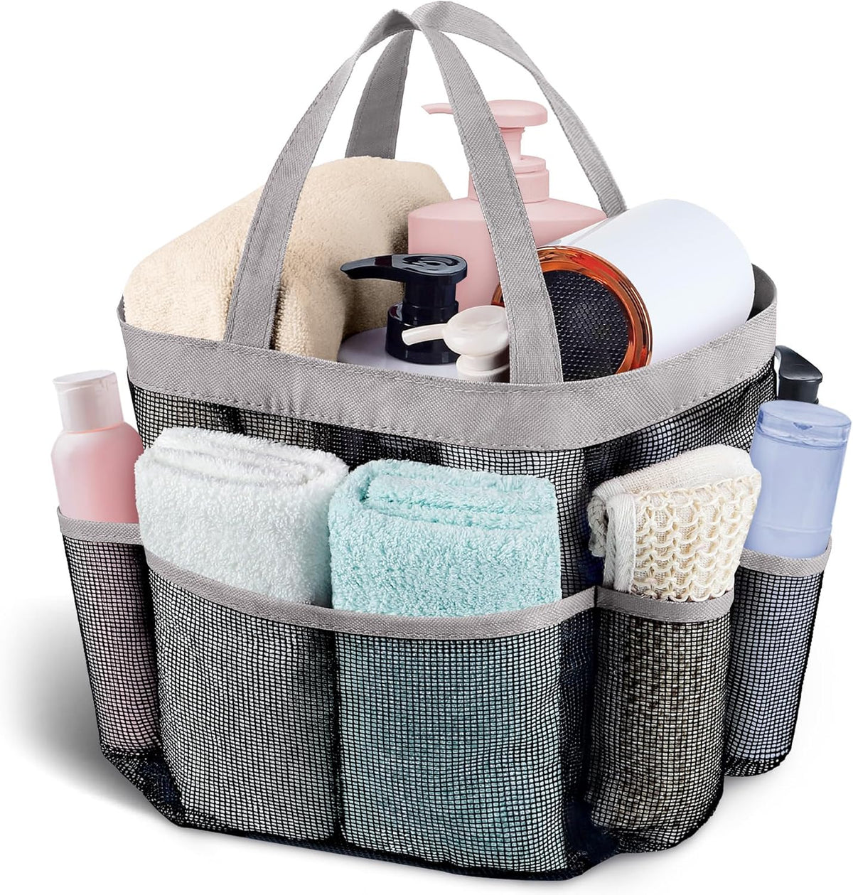 Mesh Shower Caddy Portable, Quick Dry Hanging Shower Tote Bag for College Dorm Room Essentials, Large Capacity Shower Caddy Dorm for Bathroom Gym Swimming