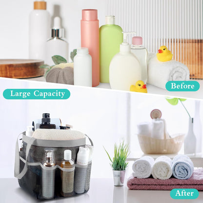 Mesh Shower Caddy Portable, Quick Dry Hanging Shower Tote Bag for College Dorm Room Essentials, Large Capacity Shower Caddy Dorm for Bathroom Gym Swimming