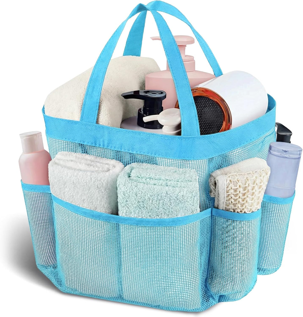 Mesh Shower Caddy Portable, Quick Dry Hanging Shower Tote Bag for College Dorm Room Essentials, Large Capacity Shower Caddy Dorm for Bathroom Gym Swimming