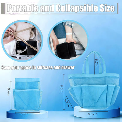 Mesh Shower Caddy Portable, Quick Dry Hanging Shower Tote Bag for College Dorm Room Essentials, Large Capacity Shower Caddy Dorm for Bathroom Gym Swimming