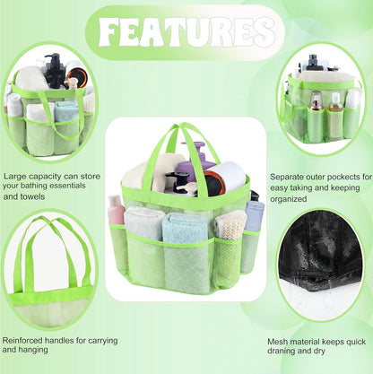 Mesh Shower Caddy Portable, Quick Dry Hanging Shower Tote Bag for College Dorm Room Essentials, Large Capacity Shower Caddy Dorm for Bathroom Gym Swimming