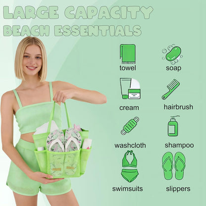 Mesh Shower Caddy Portable, Quick Dry Hanging Shower Tote Bag for College Dorm Room Essentials, Large Capacity Shower Caddy Dorm for Bathroom Gym Swimming