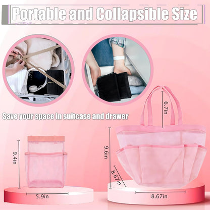 Mesh Shower Caddy Portable, Quick Dry Hanging Shower Tote Bag for College Dorm Room Essentials, Large Capacity Shower Caddy Dorm for Bathroom Gym Swimming