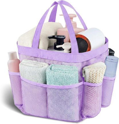 Mesh Shower Caddy Portable, Quick Dry Hanging Shower Tote Bag for College Dorm Room Essentials, Large Capacity Shower Caddy Dorm for Bathroom Gym Swimming
