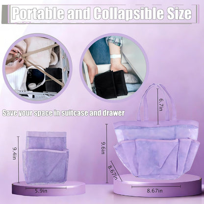 Mesh Shower Caddy Portable, Quick Dry Hanging Shower Tote Bag for College Dorm Room Essentials, Large Capacity Shower Caddy Dorm for Bathroom Gym Swimming