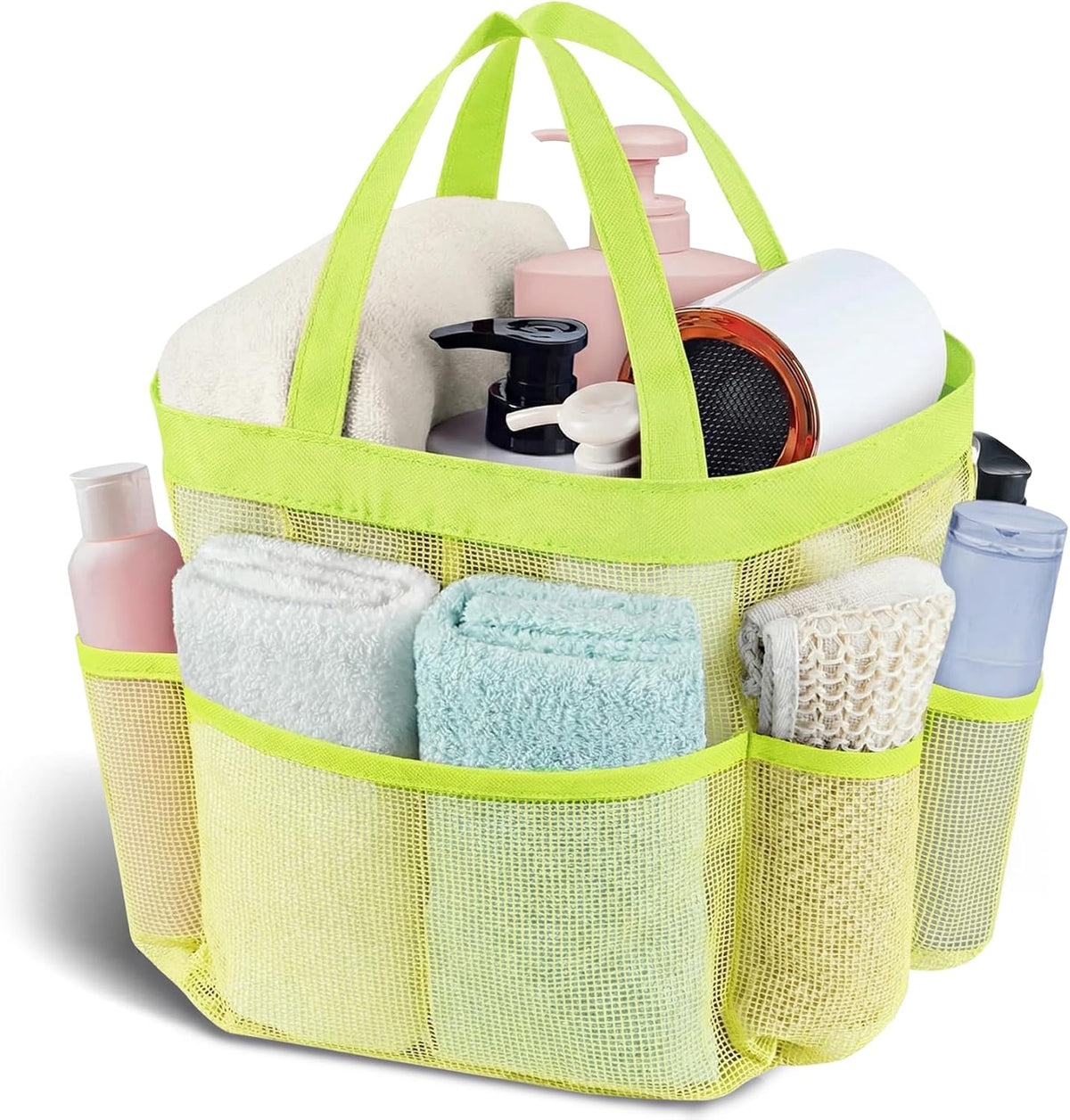 Mesh Shower Caddy Portable, Quick Dry Hanging Shower Tote Bag for College Dorm Room Essentials, Large Capacity Shower Caddy Dorm for Bathroom Gym Swimming