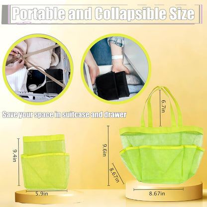 Mesh Shower Caddy Portable, Quick Dry Hanging Shower Tote Bag for College Dorm Room Essentials, Large Capacity Shower Caddy Dorm for Bathroom Gym Swimming