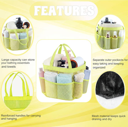 Mesh Shower Caddy Portable, Quick Dry Hanging Shower Tote Bag for College Dorm Room Essentials, Large Capacity Shower Caddy Dorm for Bathroom Gym Swimming
