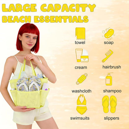 Mesh Shower Caddy Portable, Quick Dry Hanging Shower Tote Bag for College Dorm Room Essentials, Large Capacity Shower Caddy Dorm for Bathroom Gym Swimming
