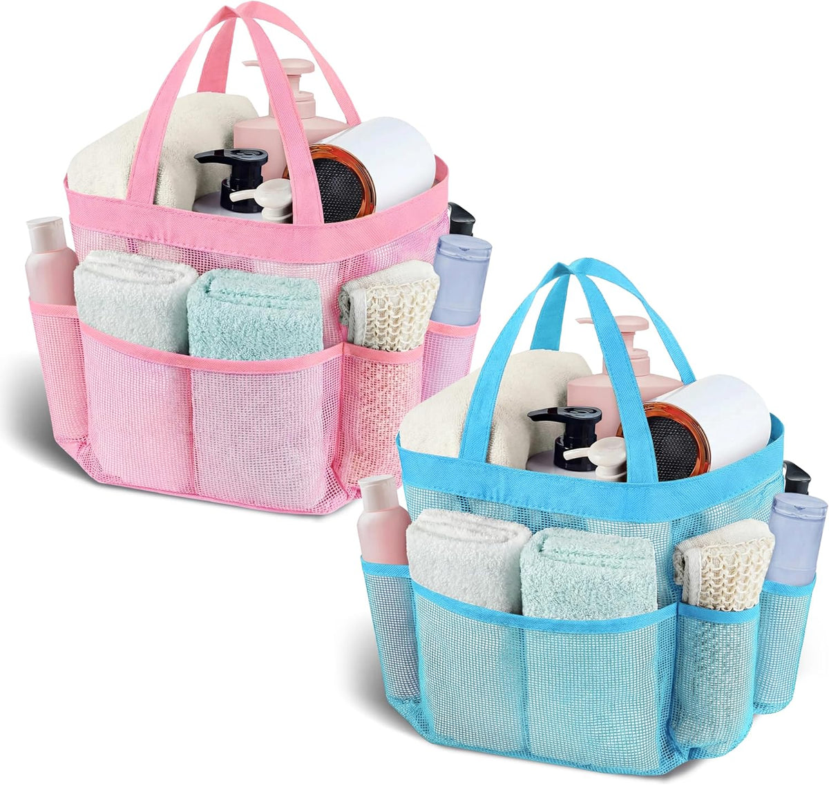Mesh Shower Caddy Portable, Quick Dry Hanging Shower Tote Bag for College Dorm Room Essentials, Large Capacity Shower Caddy Dorm for Bathroom Gym Swimming