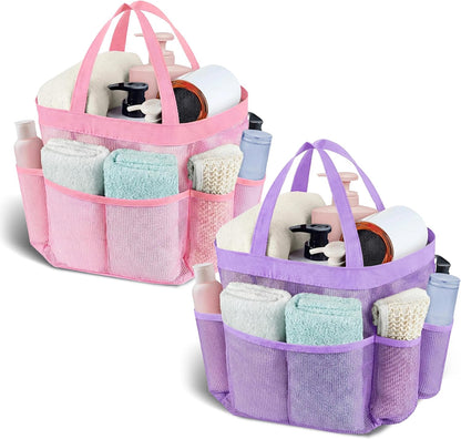 Mesh Shower Caddy Portable, Quick Dry Hanging Shower Tote Bag for College Dorm Room Essentials, Large Capacity Shower Caddy Dorm for Bathroom Gym Swimming