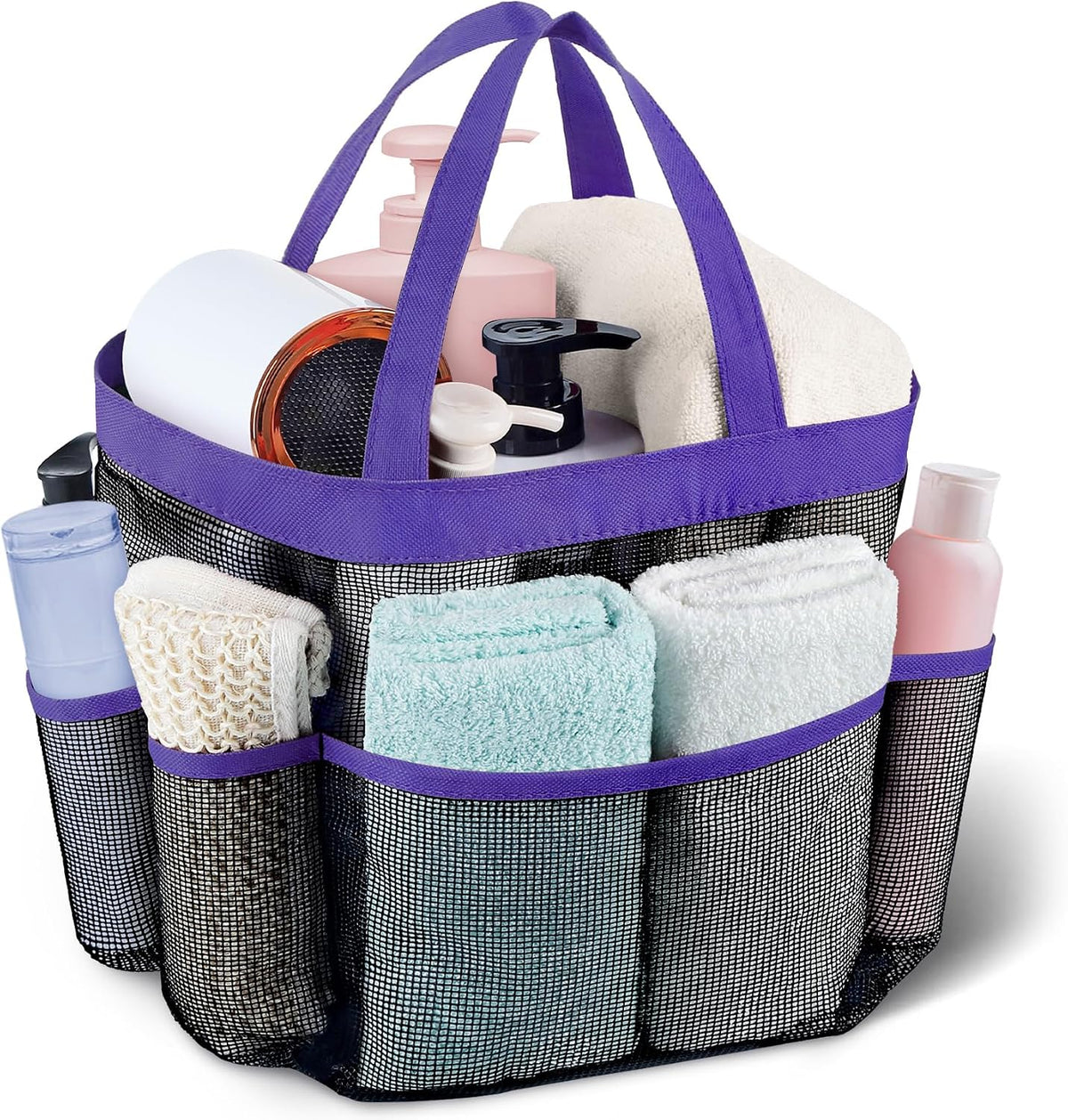 Mesh Shower Caddy Portable, Quick Dry Hanging Shower Tote Bag for College Dorm Room Essentials, Large Capacity Shower Caddy Dorm for Bathroom Gym Swimming