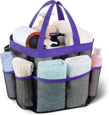 Mesh Shower Caddy Portable, Quick Dry Hanging Shower Tote Bag for College Dorm Room Essentials, Large Capacity Shower Caddy Dorm for Bathroom Gym Swimming