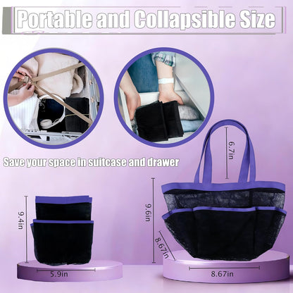 Mesh Shower Caddy Portable, Quick Dry Hanging Shower Tote Bag for College Dorm Room Essentials, Large Capacity Shower Caddy Dorm for Bathroom Gym Swimming