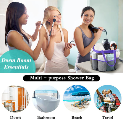 Mesh Shower Caddy Portable, Quick Dry Hanging Shower Tote Bag for College Dorm Room Essentials, Large Capacity Shower Caddy Dorm for Bathroom Gym Swimming