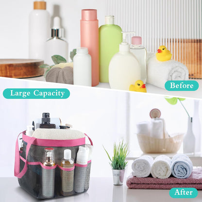 Mesh Shower Caddy Portable, Quick Dry Hanging Shower Tote Bag for College Dorm Room Essentials, Large Capacity Shower Caddy Dorm for Bathroom Gym Swimming