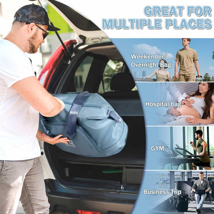 Large Capacity Folding Travel Bag,Expansion Travel Duffel Bag with Dry and Wet Separation Portable Travel Duffel Bag