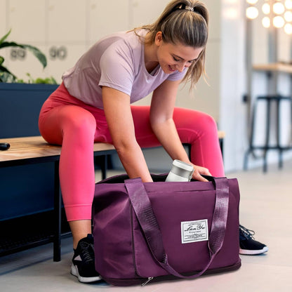 Large Capacity Folding Travel Bag,Expansion Travel Duffel Bag with Dry and Wet Separation Portable Travel Duffel Bag