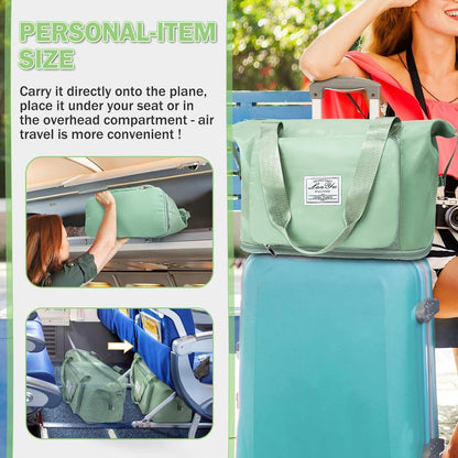 Large Capacity Folding Travel Bag,Expansion Travel Duffel Bag with Dry and Wet Separation Portable Travel Duffel Bag