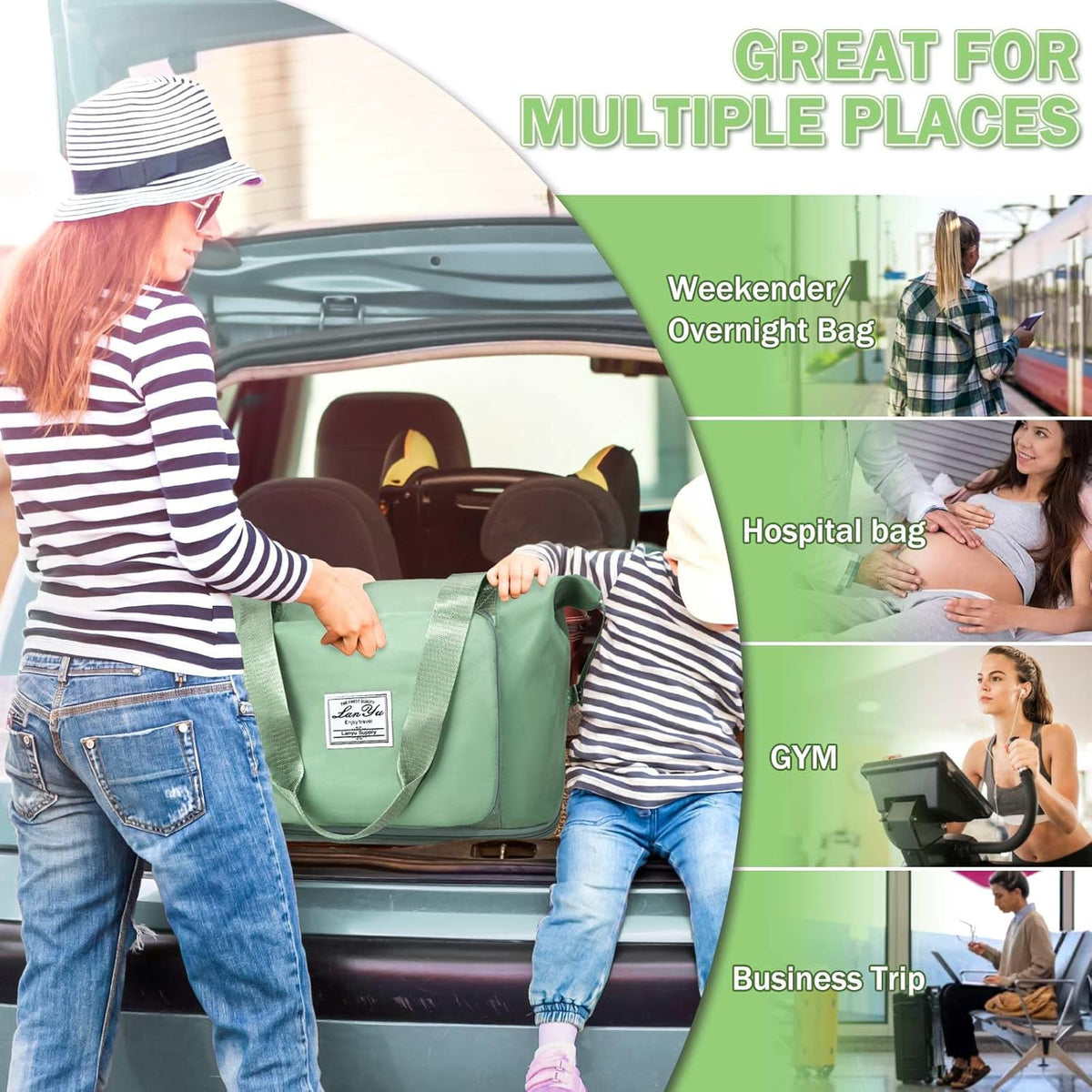 Large Capacity Folding Travel Bag,Expansion Travel Duffel Bag with Dry and Wet Separation Portable Travel Duffel Bag