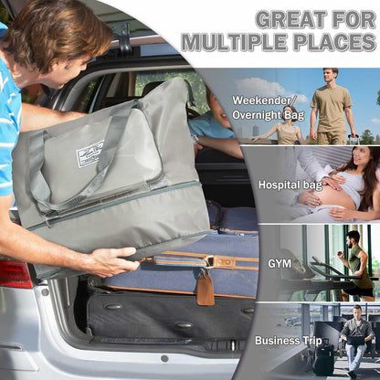 Large Capacity Folding Travel Bag,Expansion Travel Duffel Bag with Dry and Wet Separation Portable Travel Duffel Bag