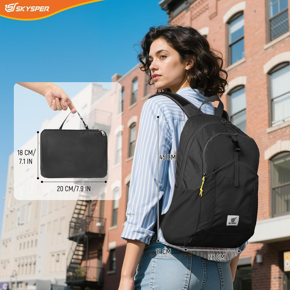 Small Hiking Backpack for Men Women 20L RFID Packable Daypack Ultralight Foldable Back Pack Lightweight Collapsible Travel Day Pack