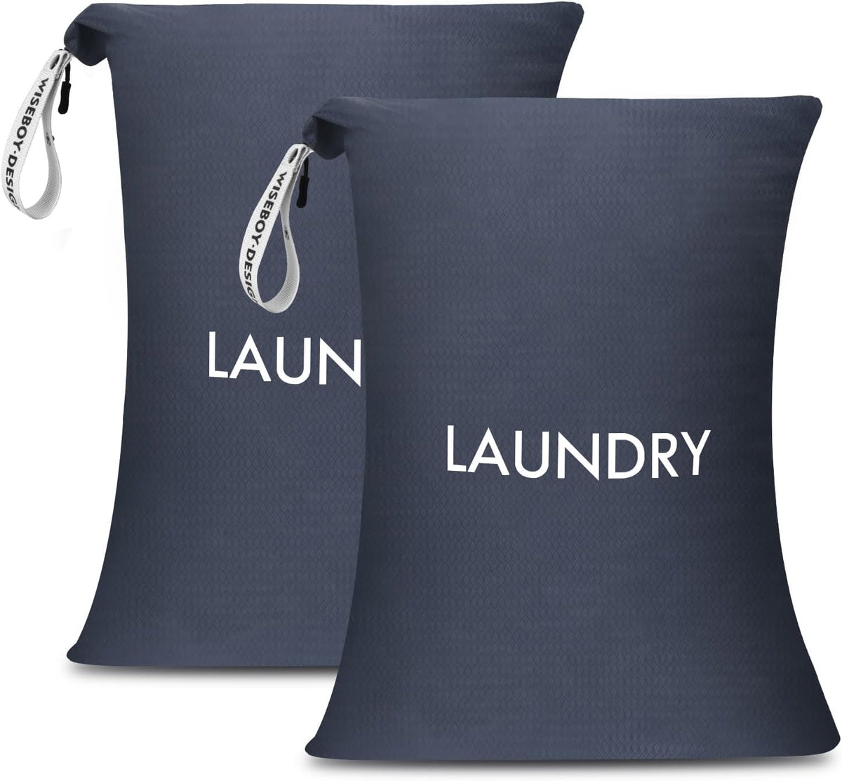 2 Pack Travel Laundry Bags for Dirty Clothes, Water-Resistant Nylon Wet Dry Bag with Zipper, Odor-Proof Washable Pouch for Gym, Swimming, College Dorm & Suitcase Organization