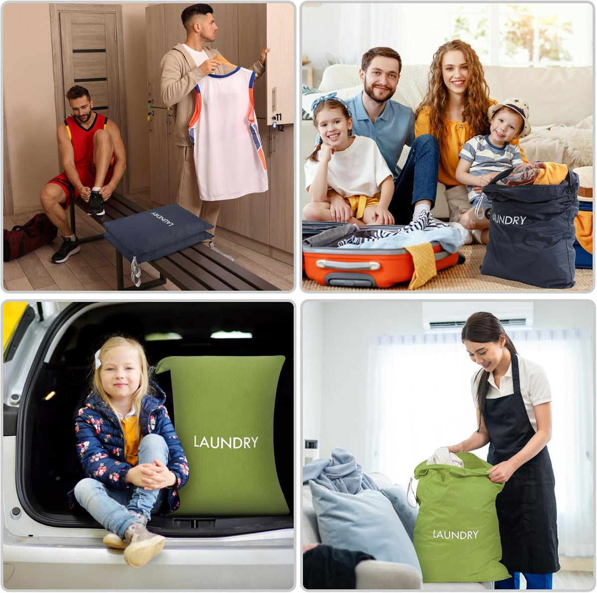 2 Pack Travel Laundry Bags for Dirty Clothes, Water-Resistant Nylon Wet Dry Bag with Zipper, Odor-Proof Washable Pouch for Gym, Swimming, College Dorm & Suitcase Organization