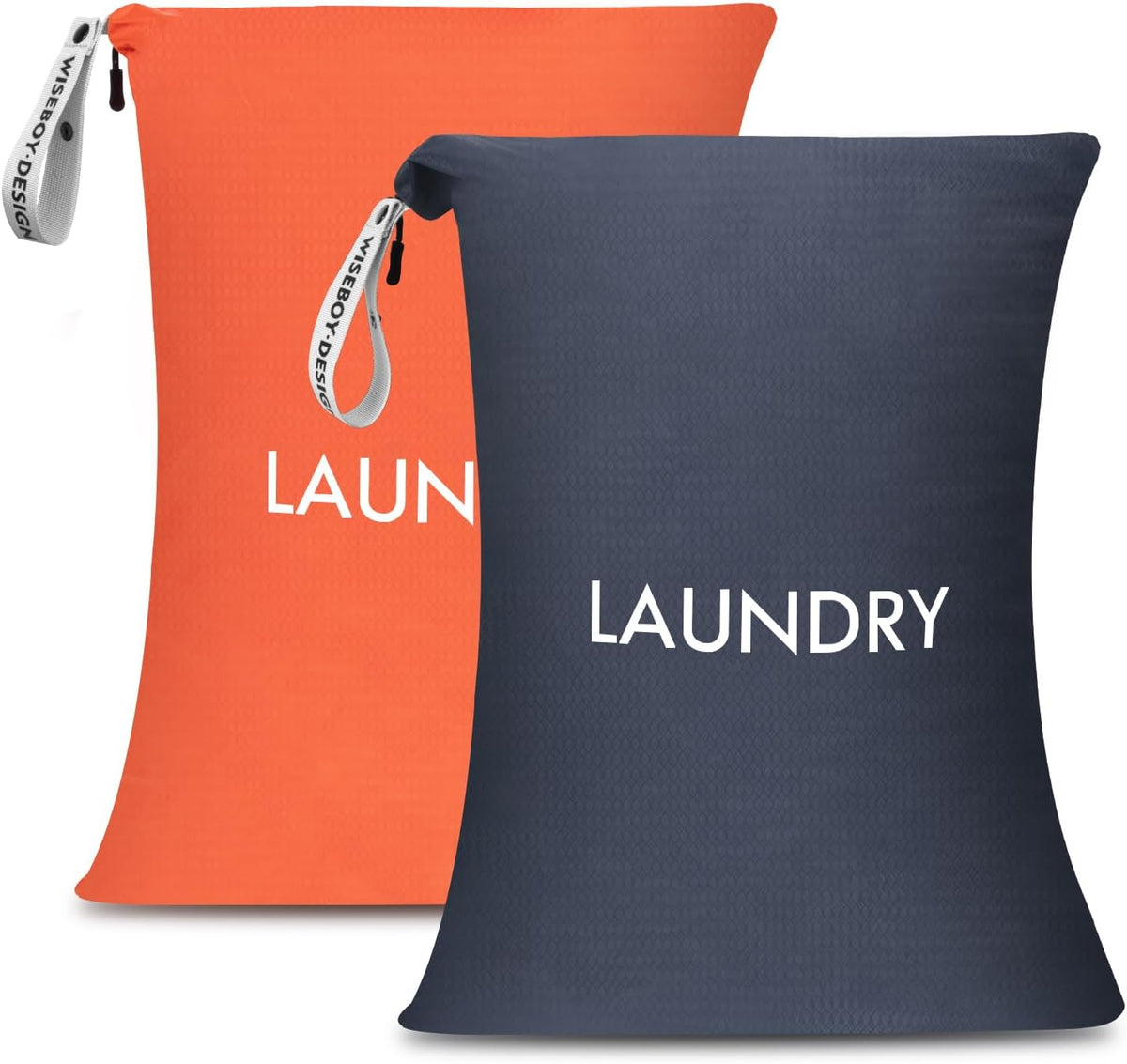 2 Pack Travel Laundry Bags for Dirty Clothes, Water-Resistant Nylon Wet Dry Bag with Zipper, Odor-Proof Washable Pouch for Gym, Swimming, College Dorm & Suitcase Organization
