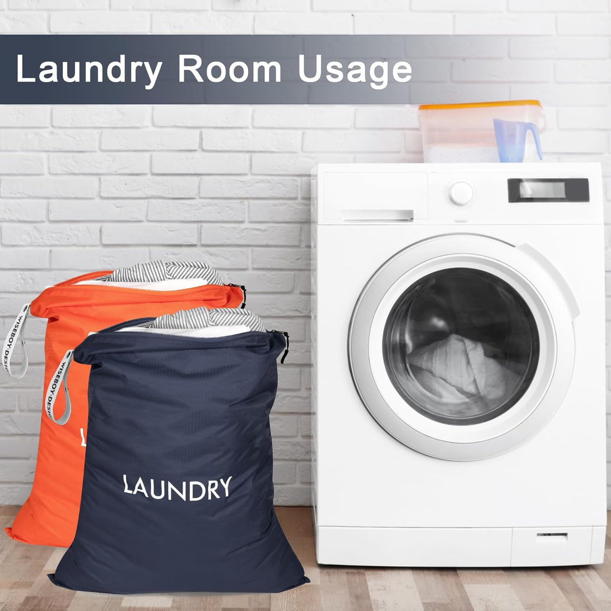 2 Pack Travel Laundry Bags for Dirty Clothes, Water-Resistant Nylon Wet Dry Bag with Zipper, Odor-Proof Washable Pouch for Gym, Swimming, College Dorm & Suitcase Organization