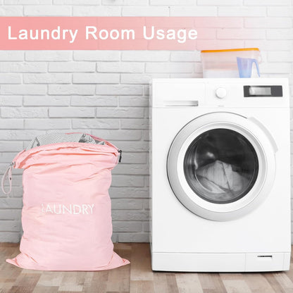 2 Pack Travel Laundry Bags for Dirty Clothes, Water-Resistant Nylon Wet Dry Bag with Zipper, Odor-Proof Washable Pouch for Gym, Swimming, College Dorm & Suitcase Organization